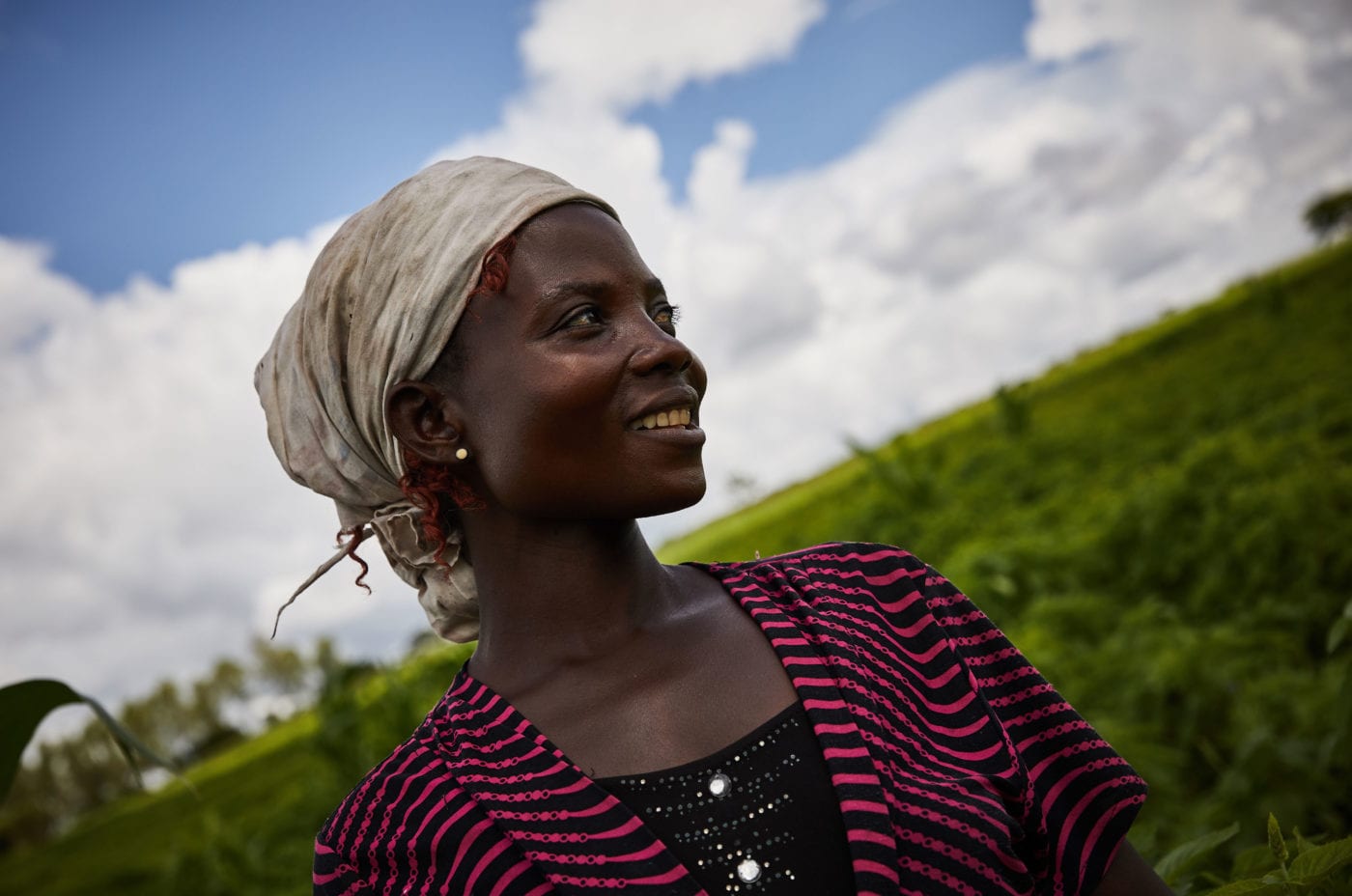 A farmer in her fields in Congo